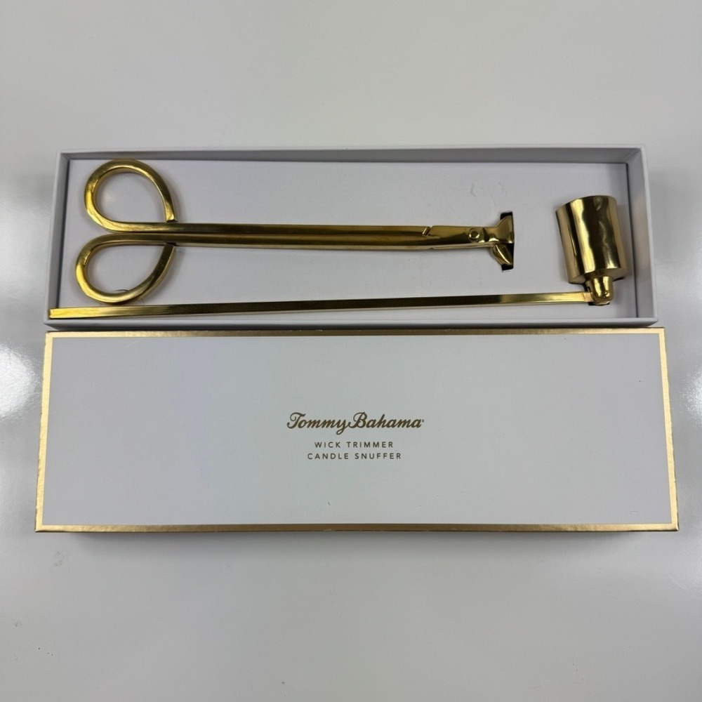Tommy Bahama Wick Trimmer Candle Snuffer Set OS Home Gold Decor Gift Set NIB
